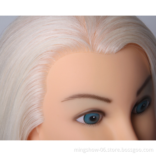 Real Hair Training Head blonde For Salon Hairdressing Mannequin Dolls professional styling head can be curled